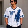 men's-white-&-blue-sports-day-graphic-printed -oversized-t-shirt