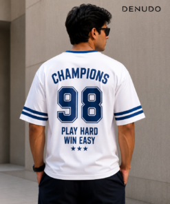 men's-white-&-blue-sports-day-graphic-printed -oversized-t-shirt