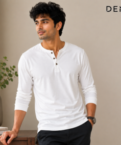 Alternative view of White Long Sleeve Henley